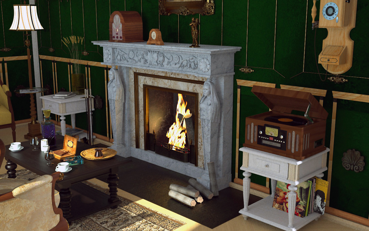 Evening coffee (with a good brandy, and a cigar) Evening coffee (with a good brandy, and a cigar) in Cinema 4d Other image
