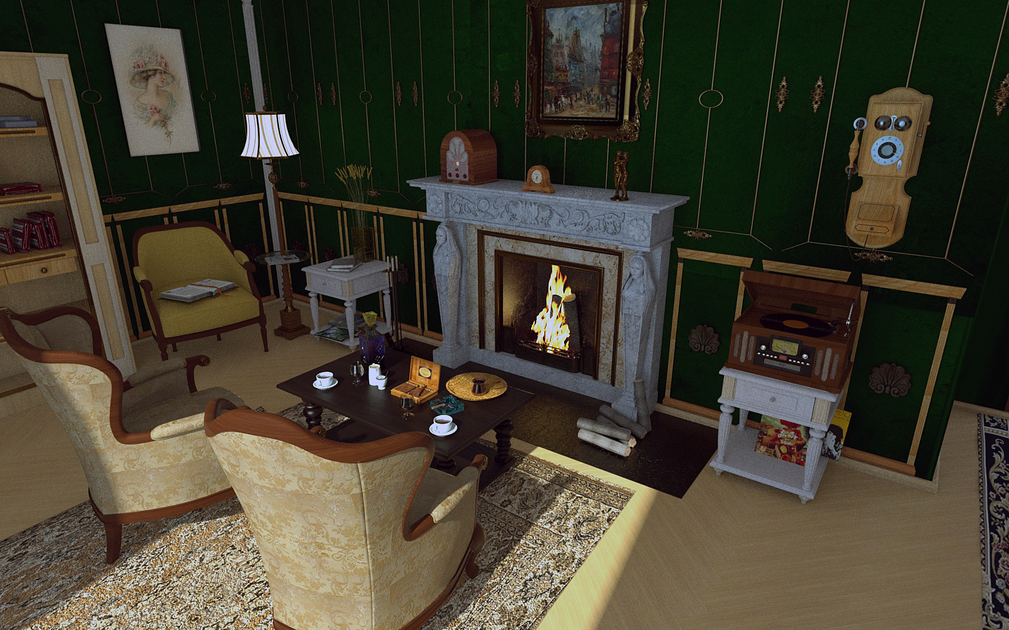 Evening coffee (with a good brandy, and a cigar) Evening coffee (with a good brandy, and a cigar) in Cinema 4d Other image