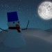 Snowman in the moonlight