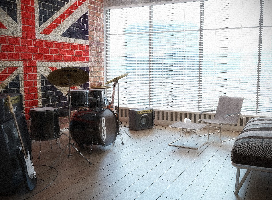Studio room in 3d max vray image