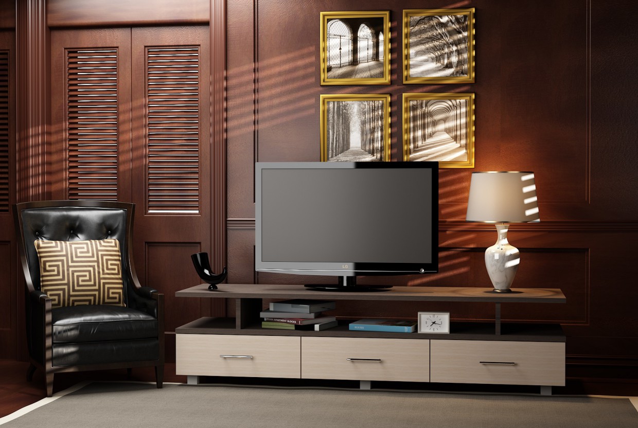 TV tablo in 3d max vray 2.0 resim