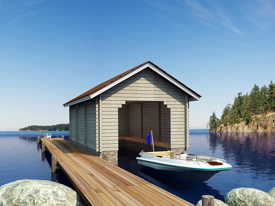 Boat station in 3d max vray image