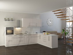 Küche + Wohnzimmer