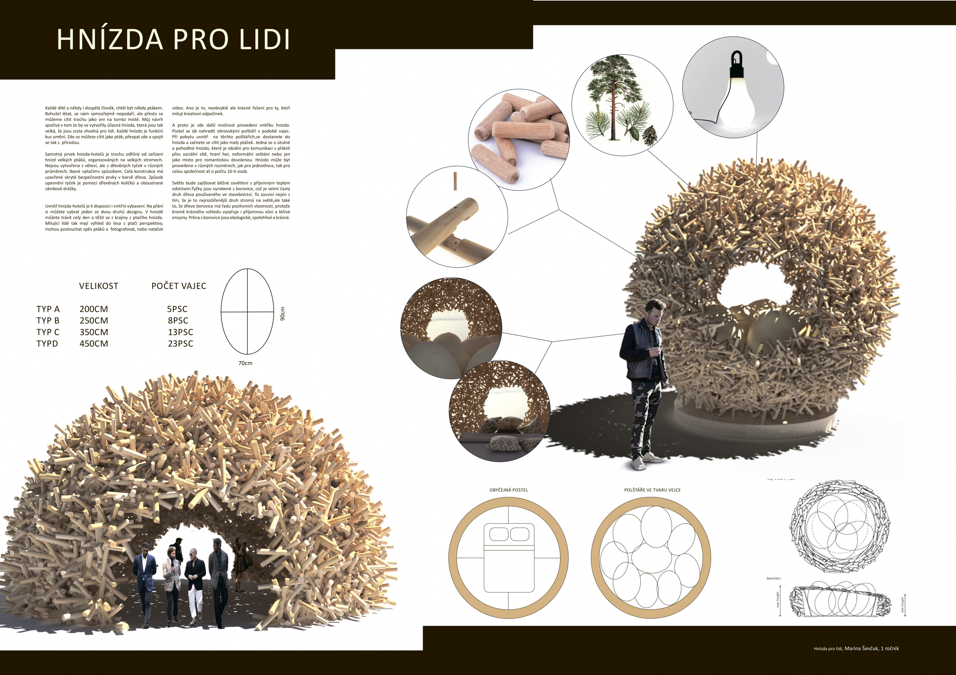 Nest für Menschen Nest für Menschen in 3d max corona render Bild