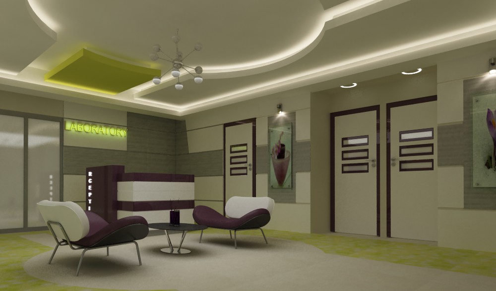 Laboratory lobby in 3d max vray image