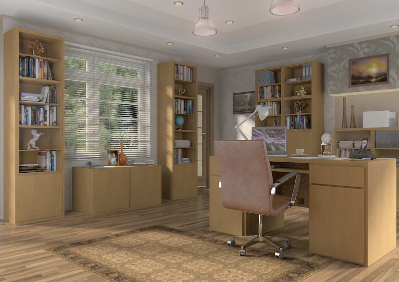 visualization of furniture in the interior in Maya mental ray image