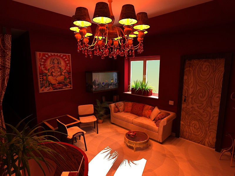 Indian cosmetics shop in 3d max vray image