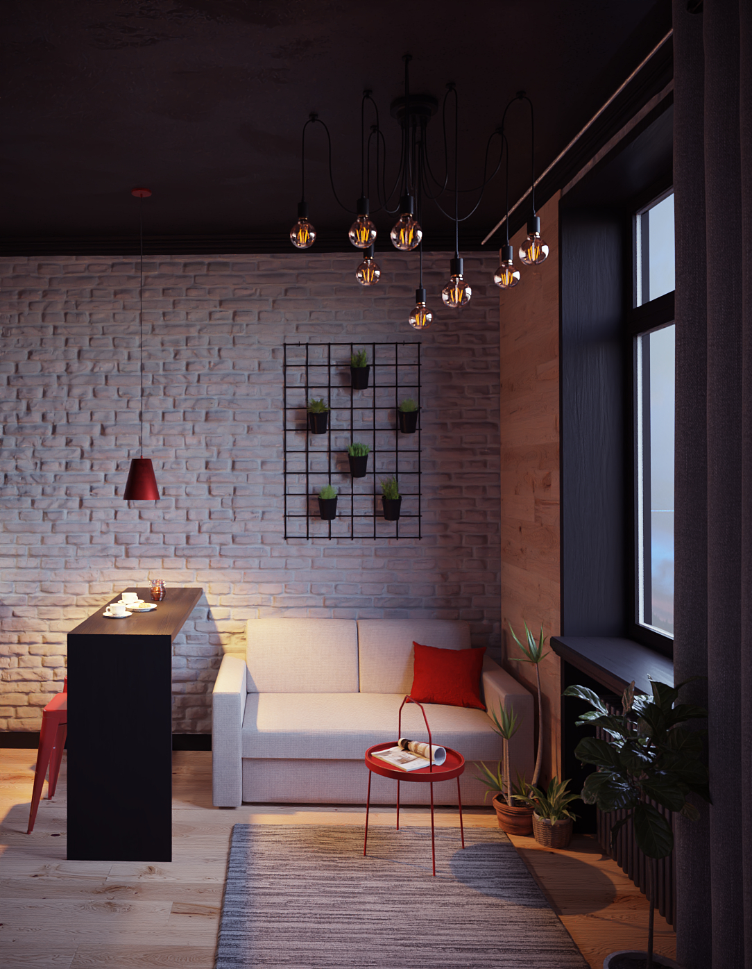 Loft Studio 18m in Blender cycles render Bild