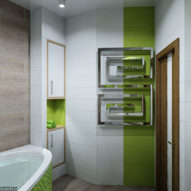 Interior design of the bathroom in the style of "Eco" in 3d max vray 1.5 image