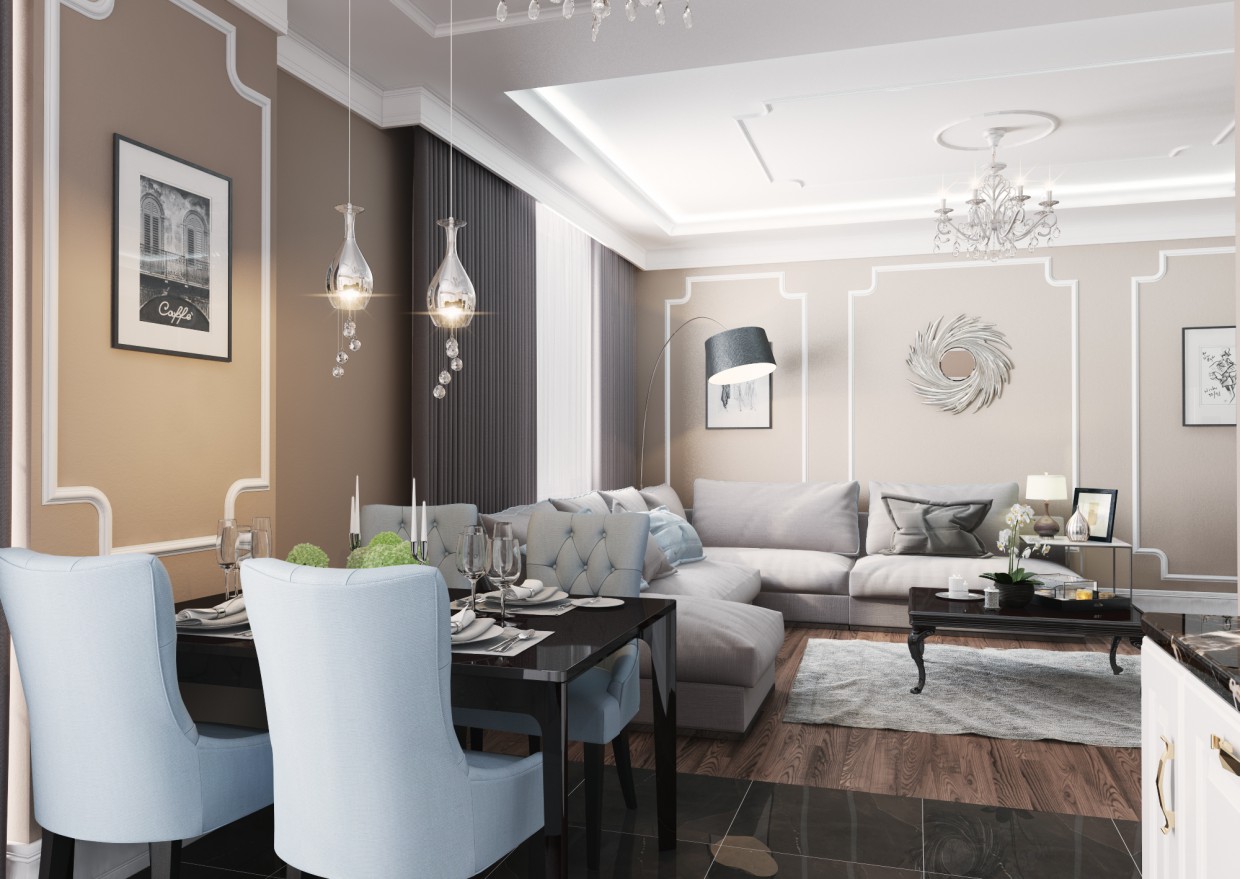 Cocina y living comedor imagen de Cocina y living comedor en 3d max vray