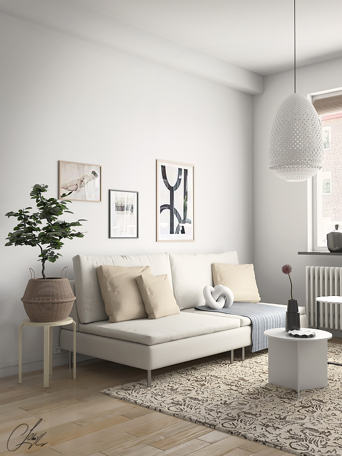 Modern living room in 3d max vray 3.0 image