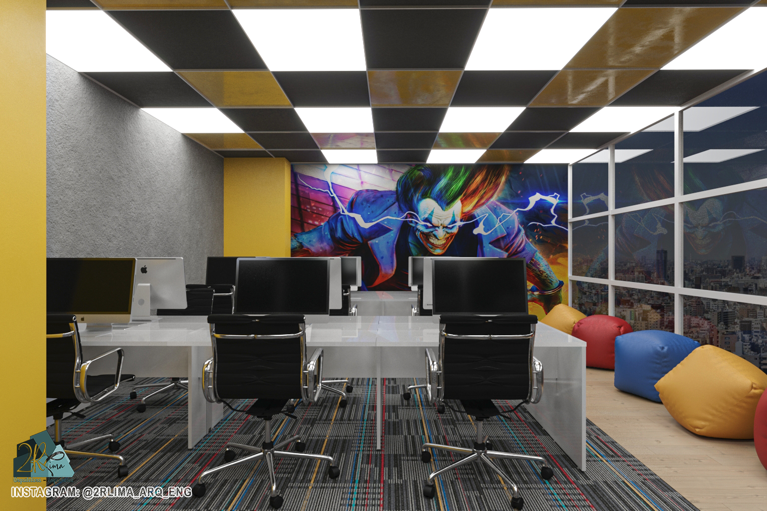 Ufficio Corporate Brasile in 3d max corona render immagine