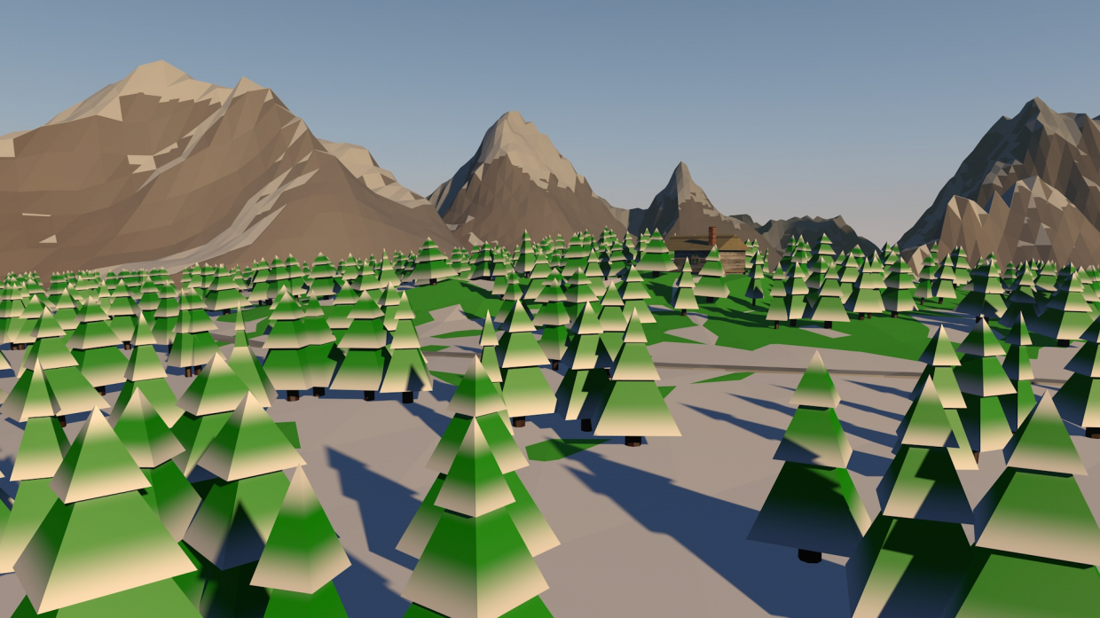 Low Poly - Snow Forest in Cinema 4d Other image