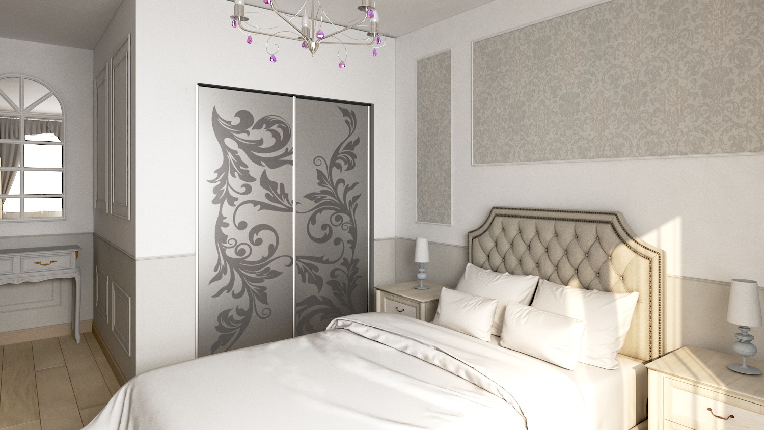 Bedroom with dressing room Bedroom with dressing room in 3d max vray 3.0 image