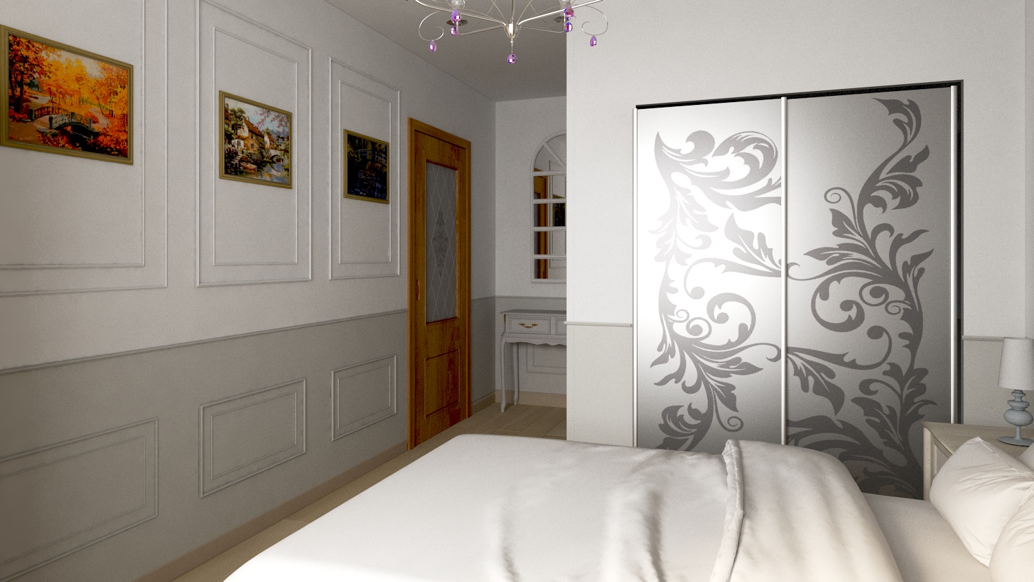 Bedroom with dressing room Bedroom with dressing room in 3d max vray 3.0 image