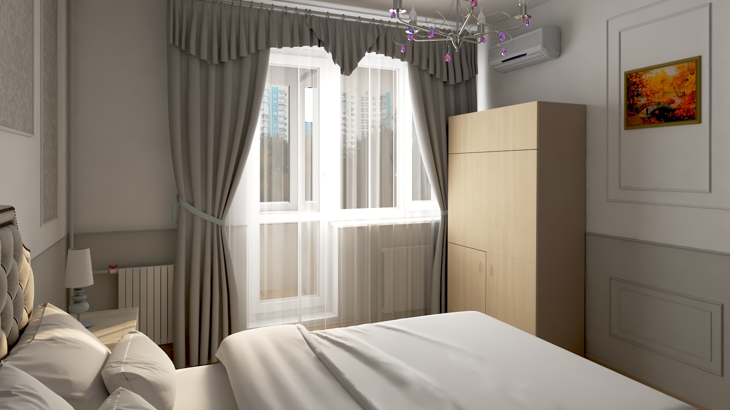 Bedroom with dressing room Bedroom with dressing room in 3d max vray 3.0 image
