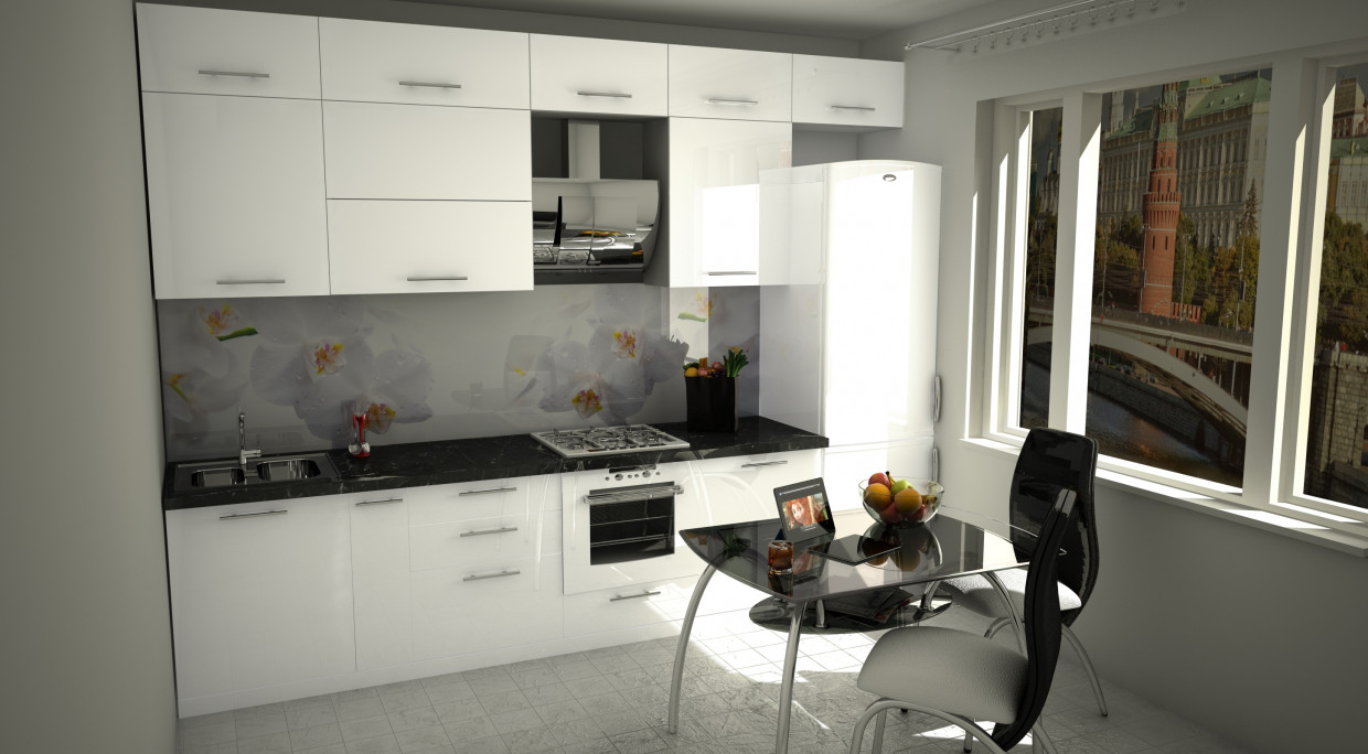 3d Visualization Kitchen In High Tech Style 3dlancernet