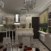 Cucina e sala da pranzo per una giovane famiglia in 3d max vray immagine