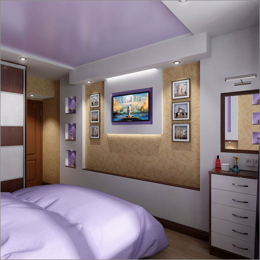 Innenarchitekturprojekt für ein kleines Schlafzimmer in Tschernigow in 3d max vray 1.5 Bild