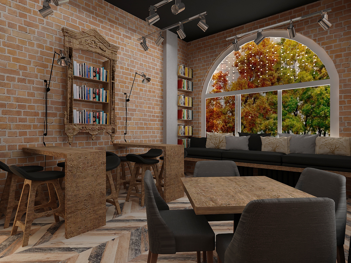 cafe loft in 3d max vray 2.0 image