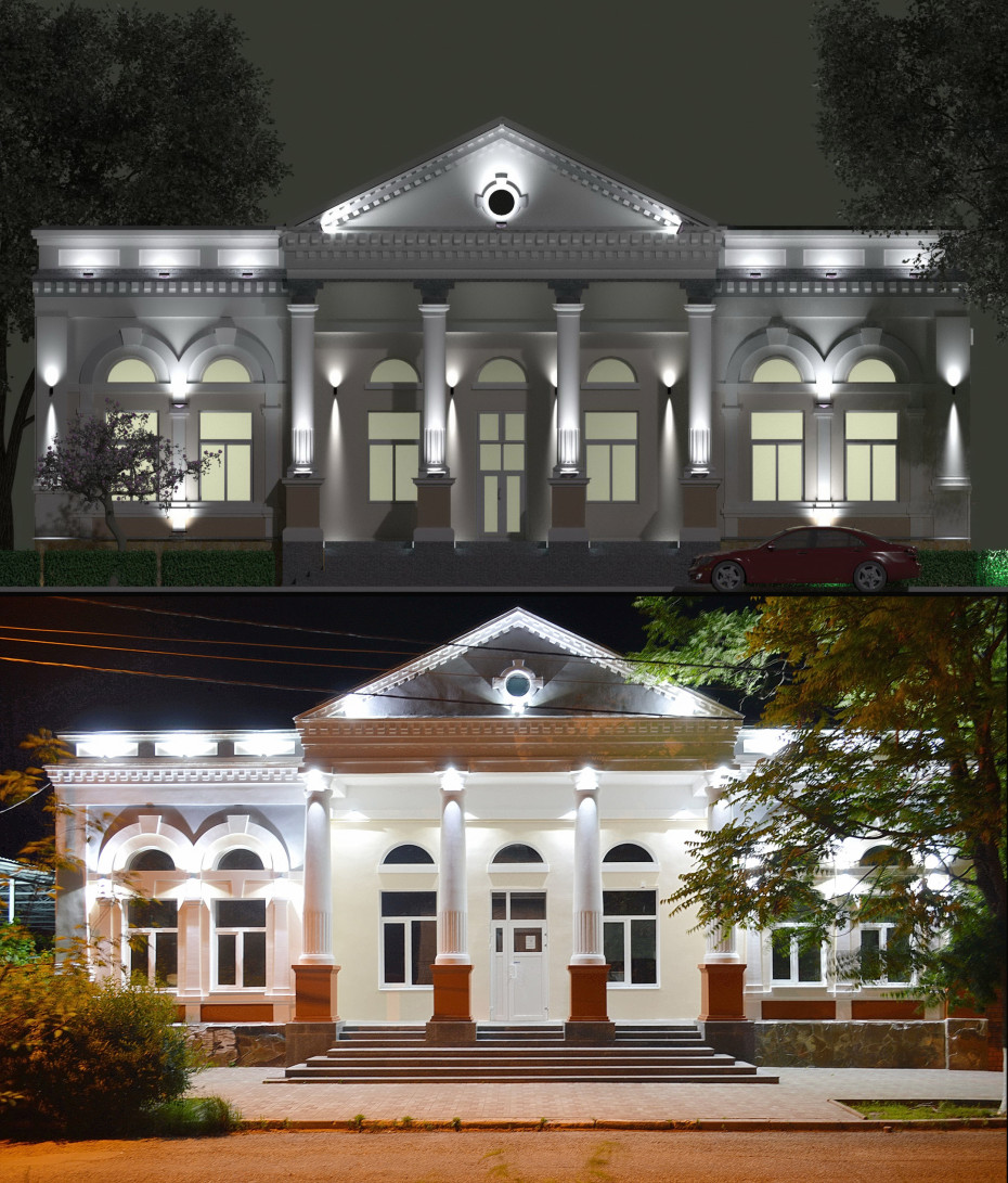 Iluminação arquitetônica. em ArchiCAD corona render imagem