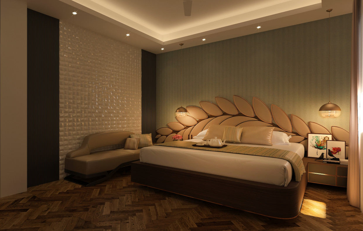 Zeitgemäße Premium Luxus Schlafzimmer in 3d max vray 3.0 Bild