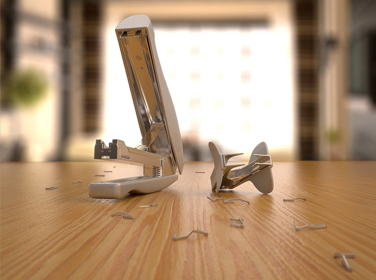 Stapler and staple remover in 3d max vray image