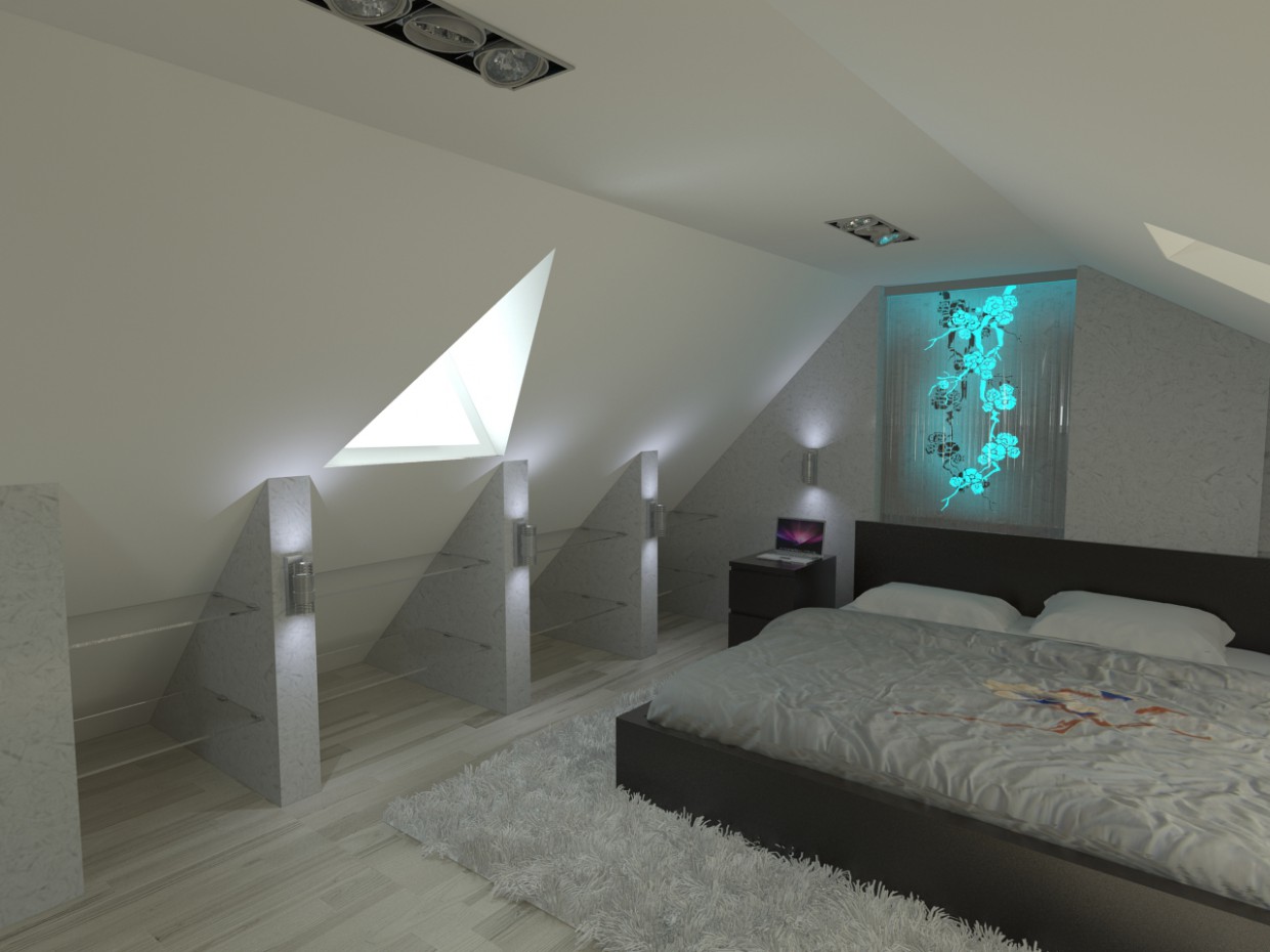 спальня на горищі спальня на горищі в 3d max vray зображення