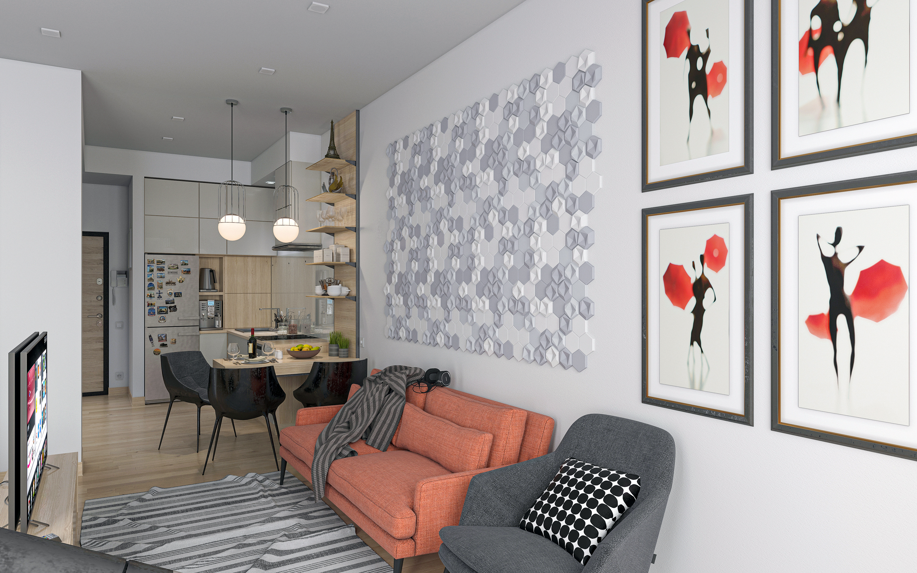 Intelligente Wohnung S36. in 3d max corona render Bild