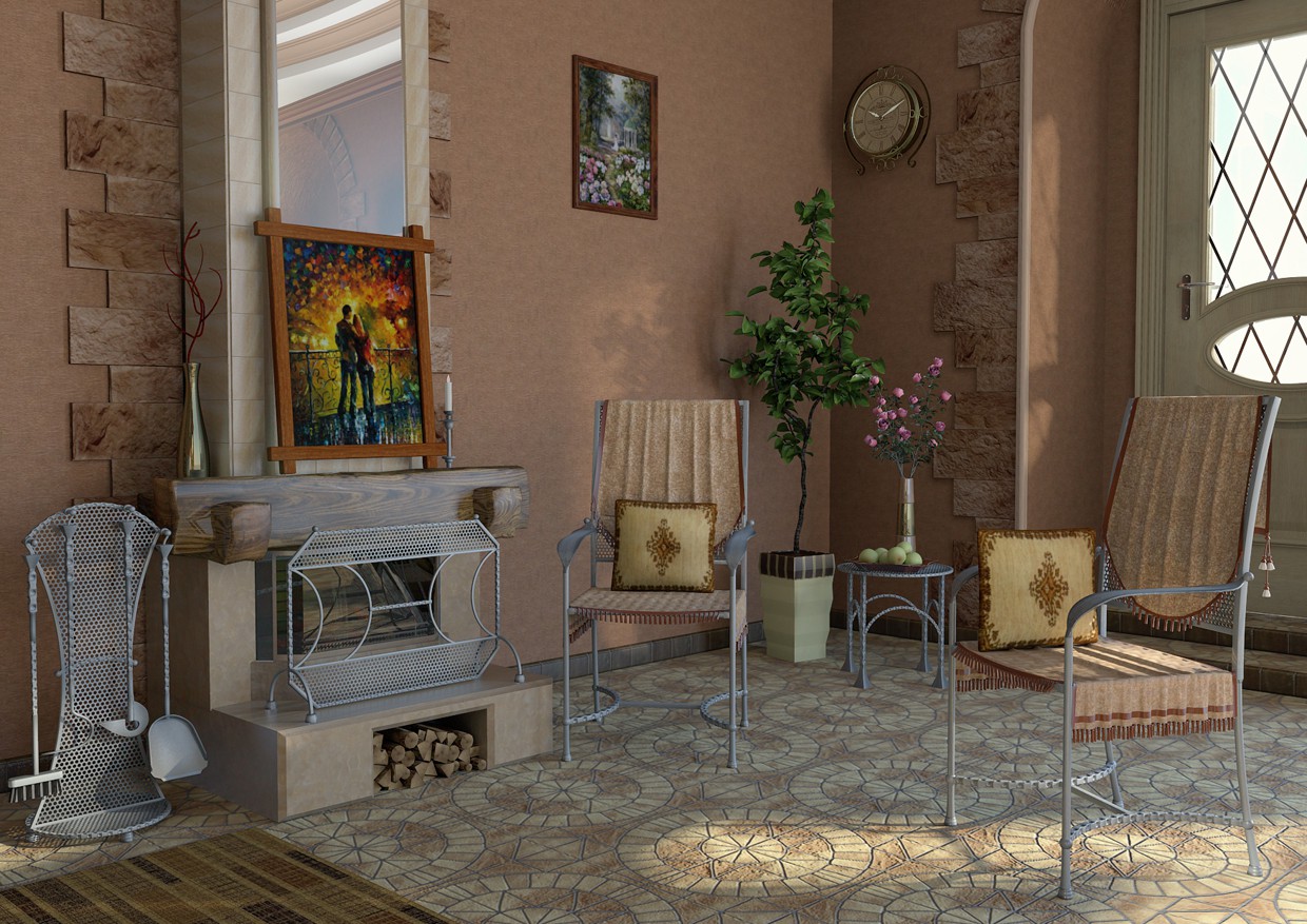 visualization of forged products in the interior visualization of forged products in the interior in Maya mental ray image