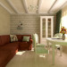 A small dining room and kitchen in the cottage in 3d max vray 3.0 image