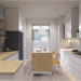 Visualizar o cozinha-estúdio com móveis da IKEA em 3d max corona render imagem