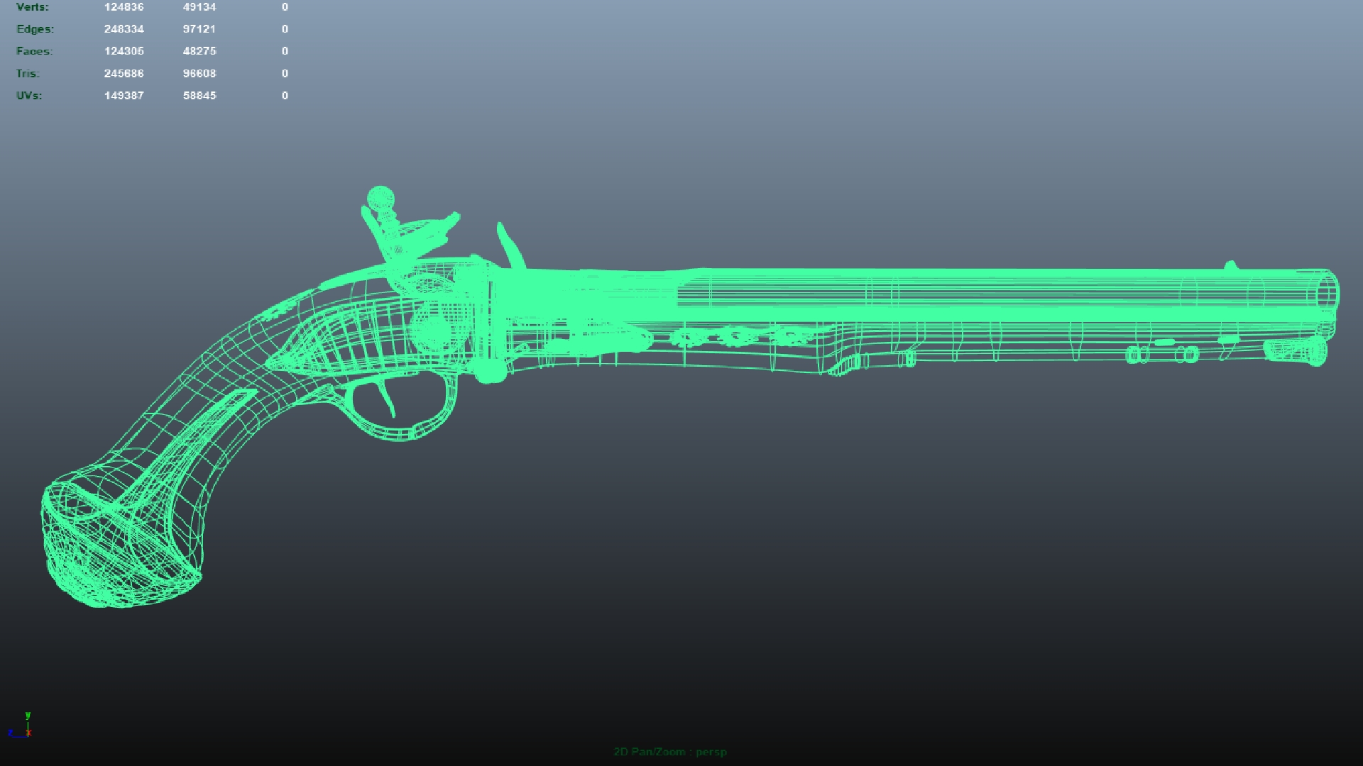 Geschützpistole aus dem 18. Jahrhundert in Maya mental ray Bild