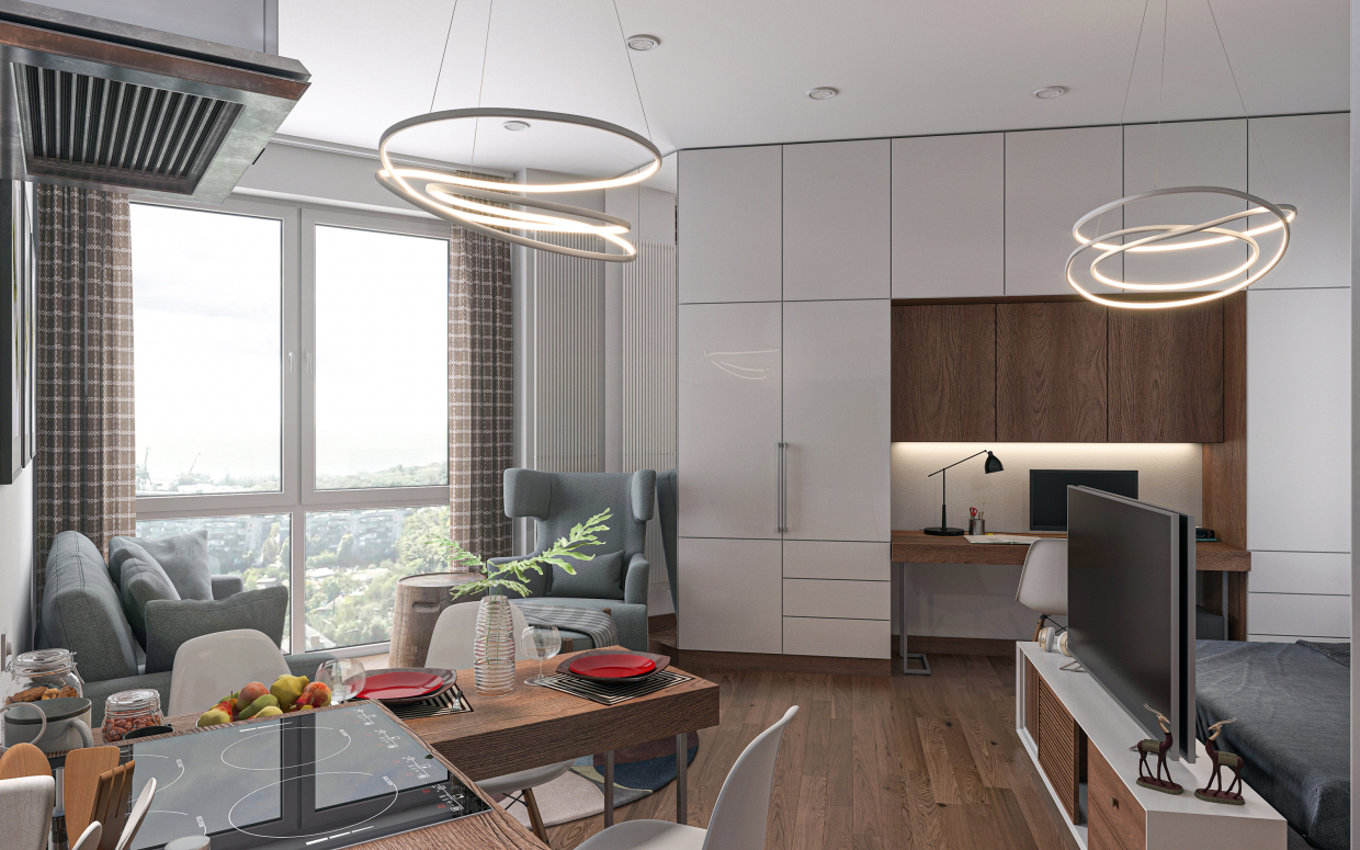 Smart apartment S38. in 3d max corona render image