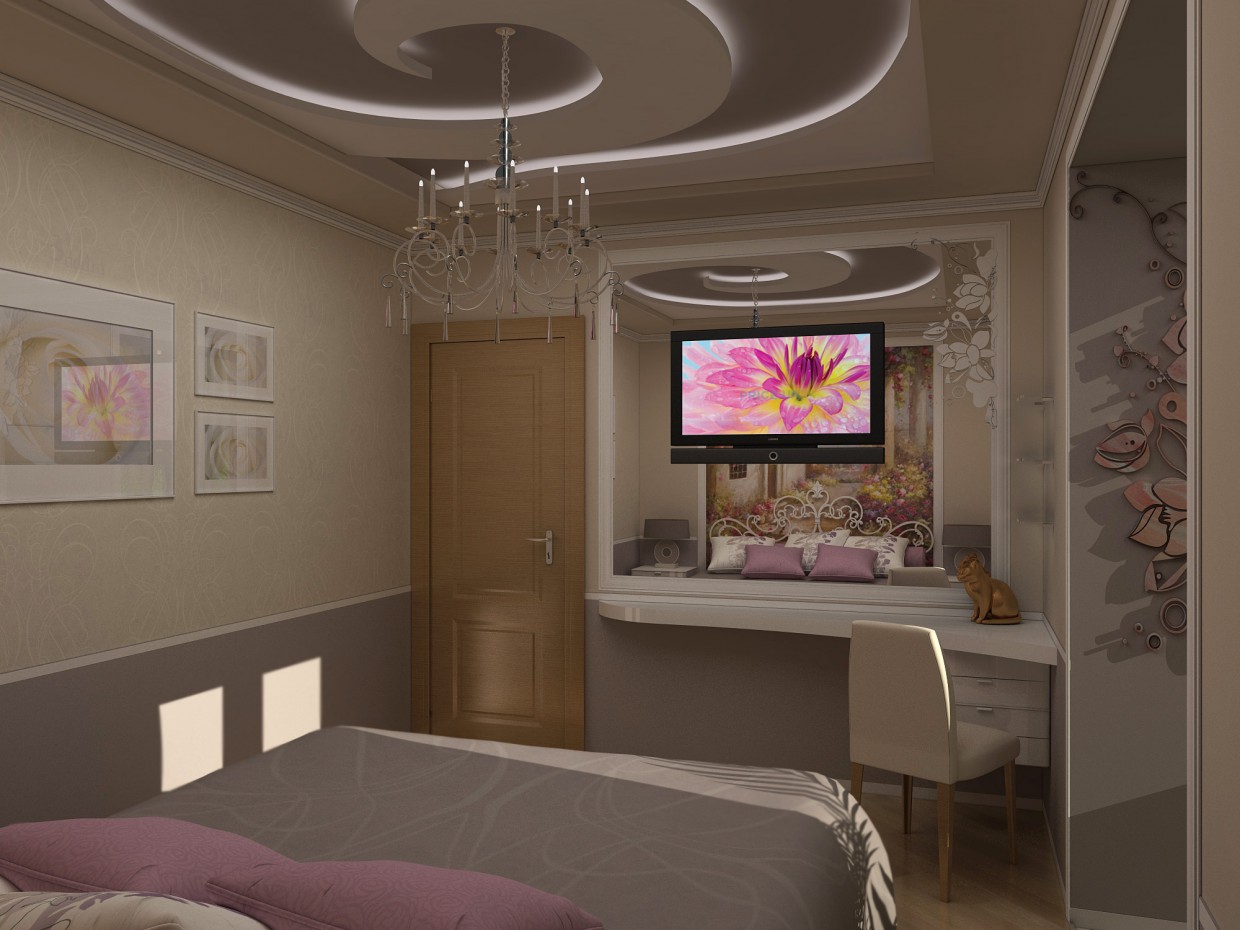 спальня спальня в 3d max vray изображение