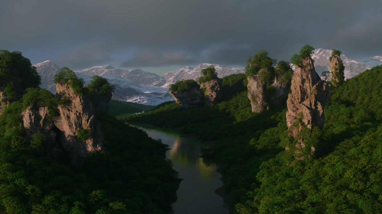 nature in Blender cycles render image