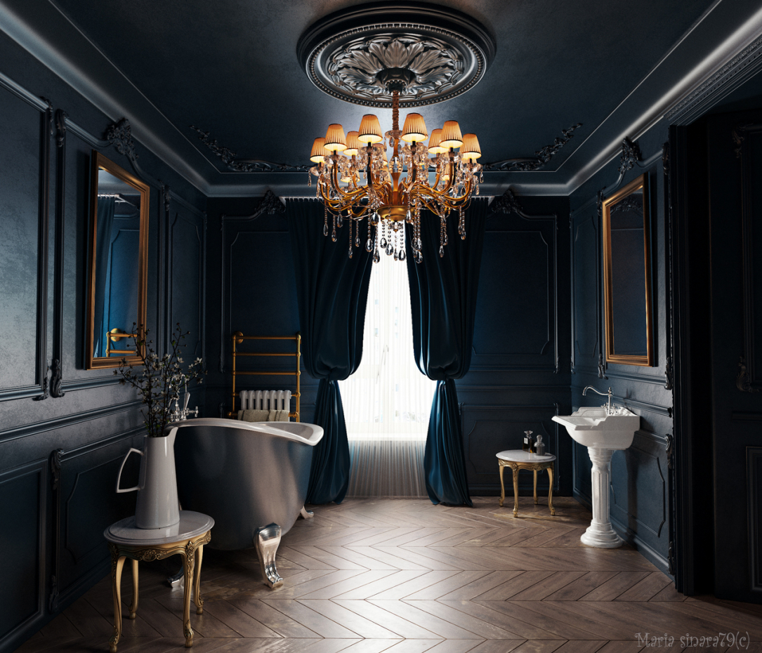 Ванная комната в 3d max corona render изображение