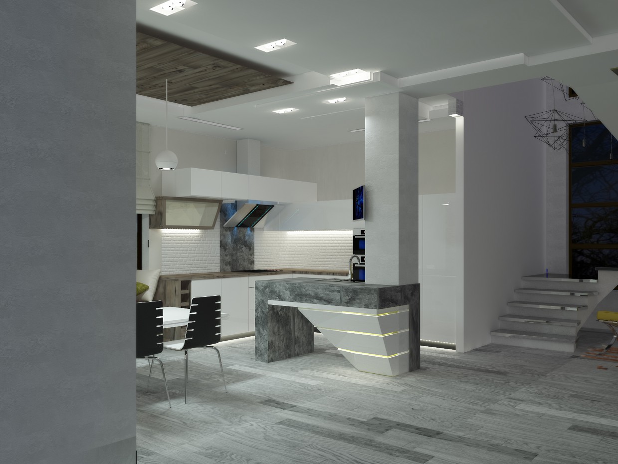 nueva sala de estar + cocina comedor imagen de nueva sala de estar + cocina comedor en 3d max vray