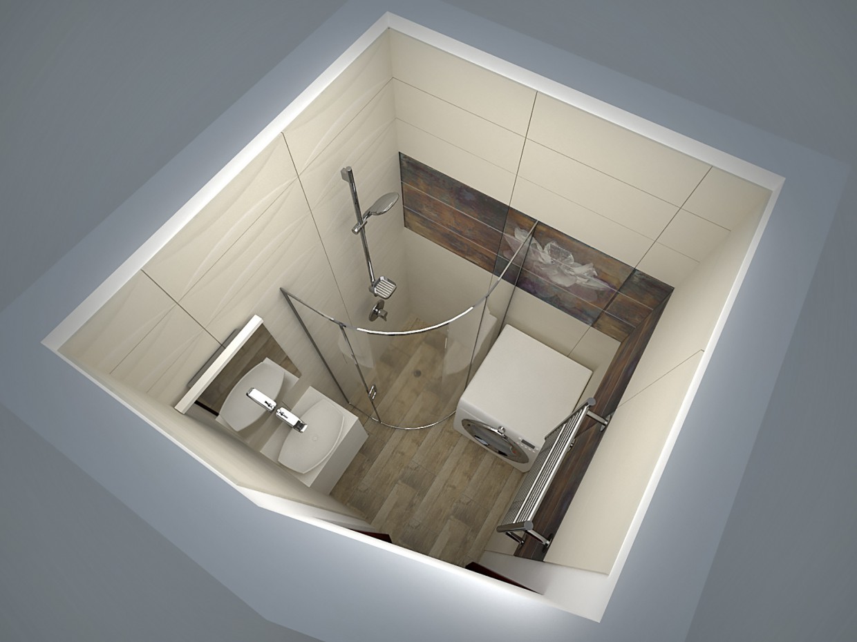 Ванна кімната з плиткою Paradyz в 3d max vray зображення
