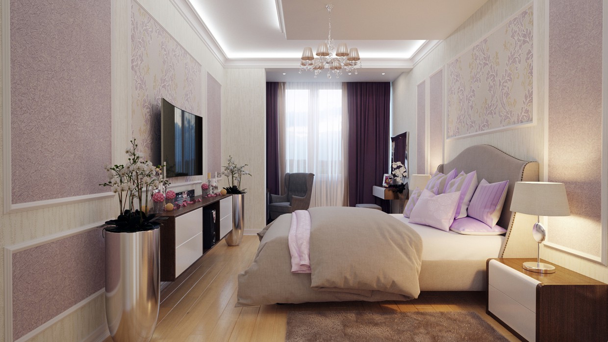 Спальня Спальня в 3d max corona render изображение