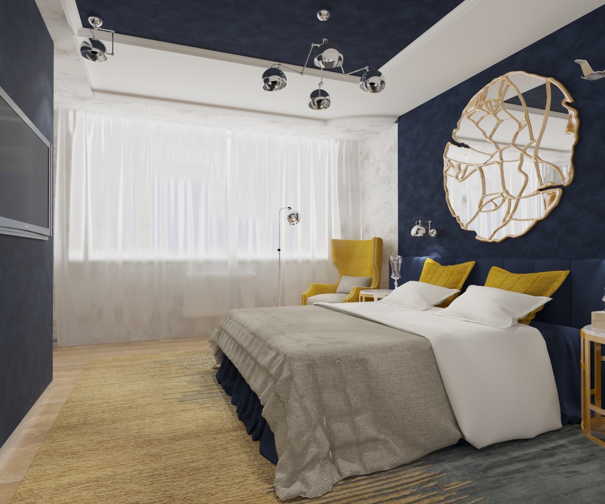 спальня в 3d max corona render изображение