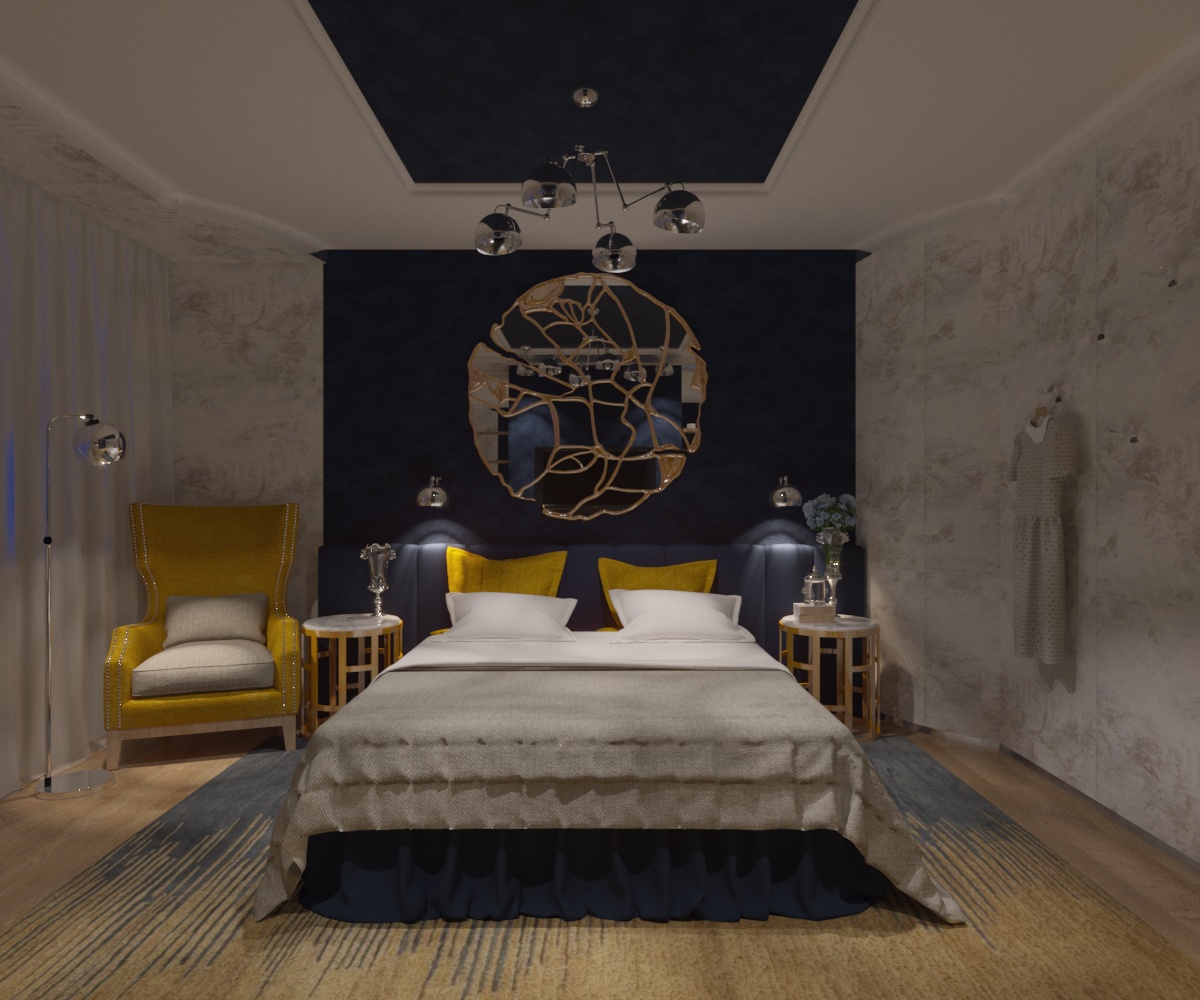 Chambre à coucher dans 3d max corona render image