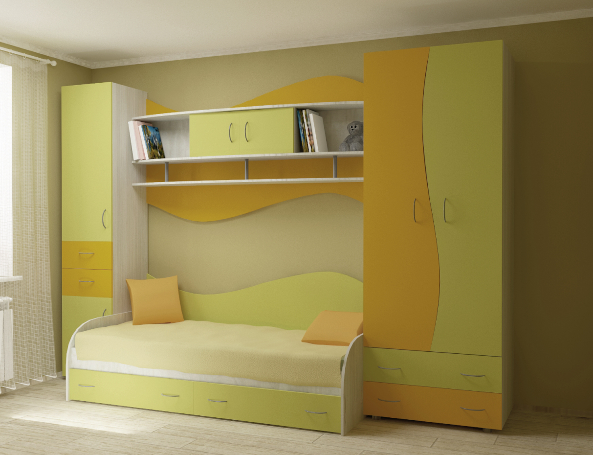 Çocuk odası mobilyaları RAINBOW in 3d max vray 3.0 resim
