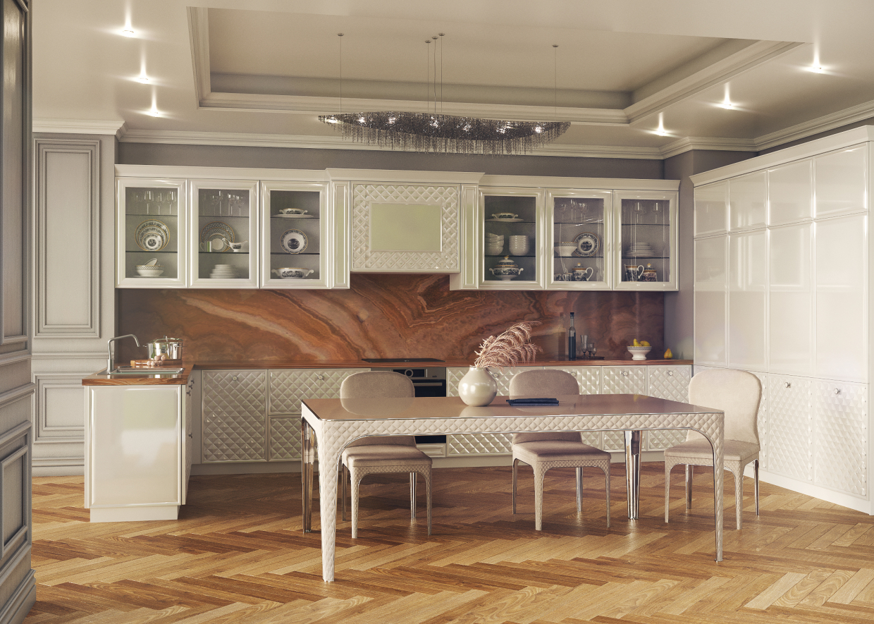 Классическая кухня в 3d max corona render изображение