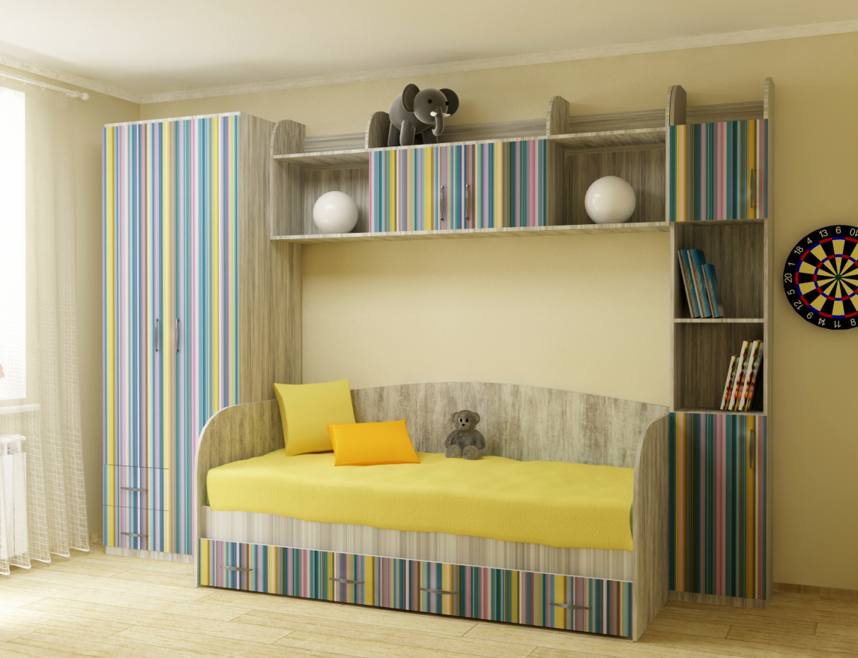 Çocuk odası mobilyaları in 3d max vray 3.0 resim