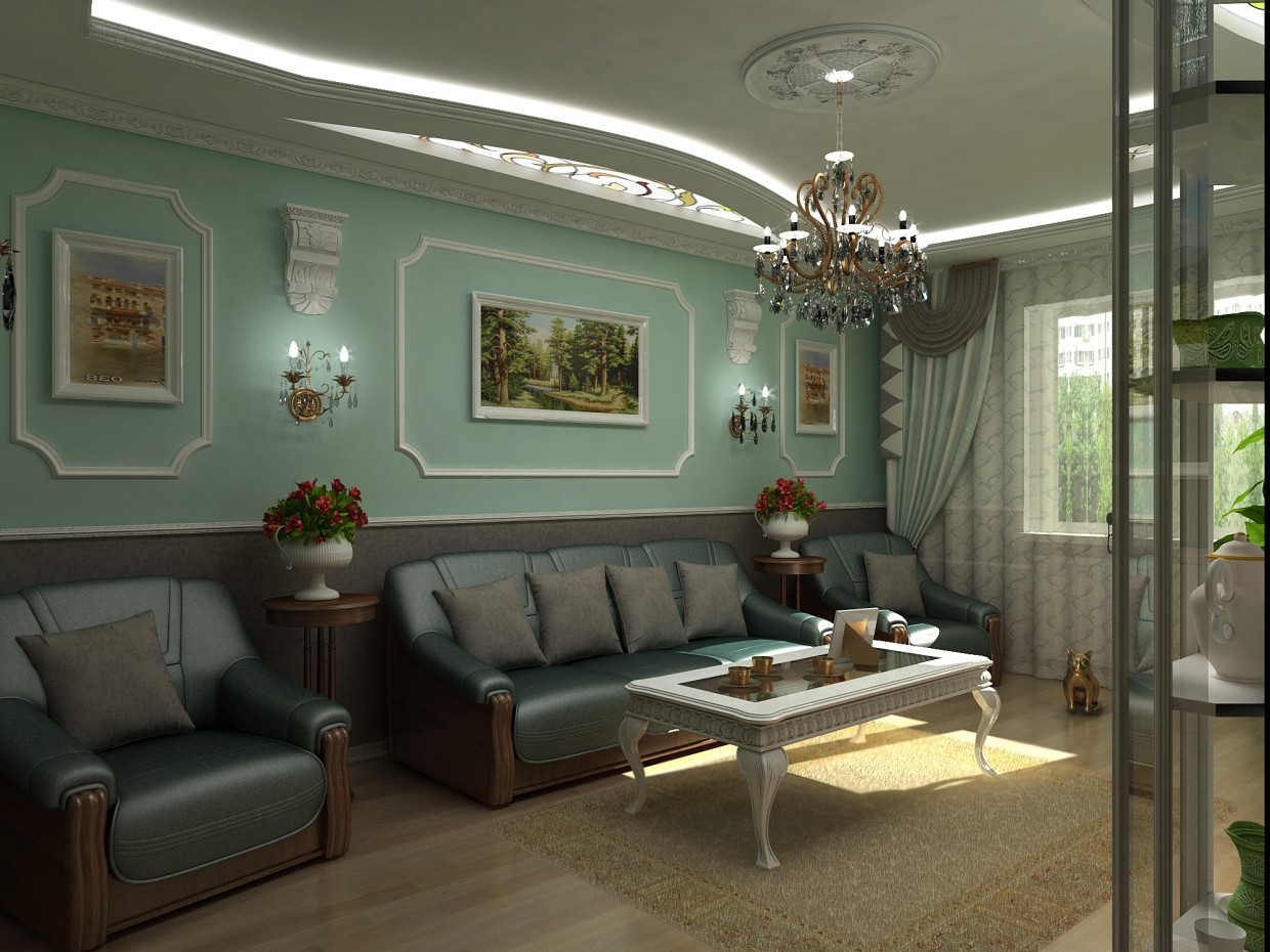 гостиная гостиная в 3d max vray изображение