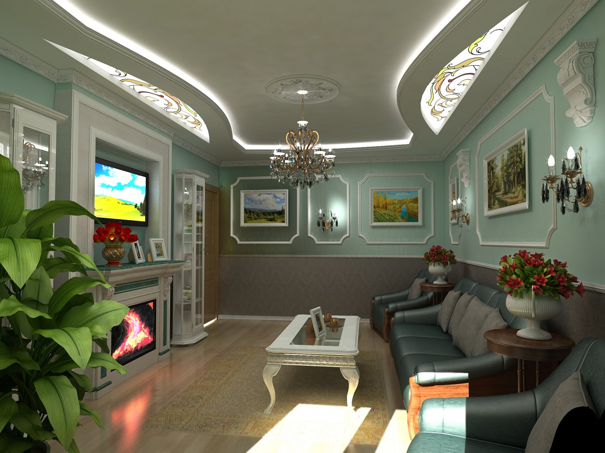 гостиная гостиная в 3d max vray изображение