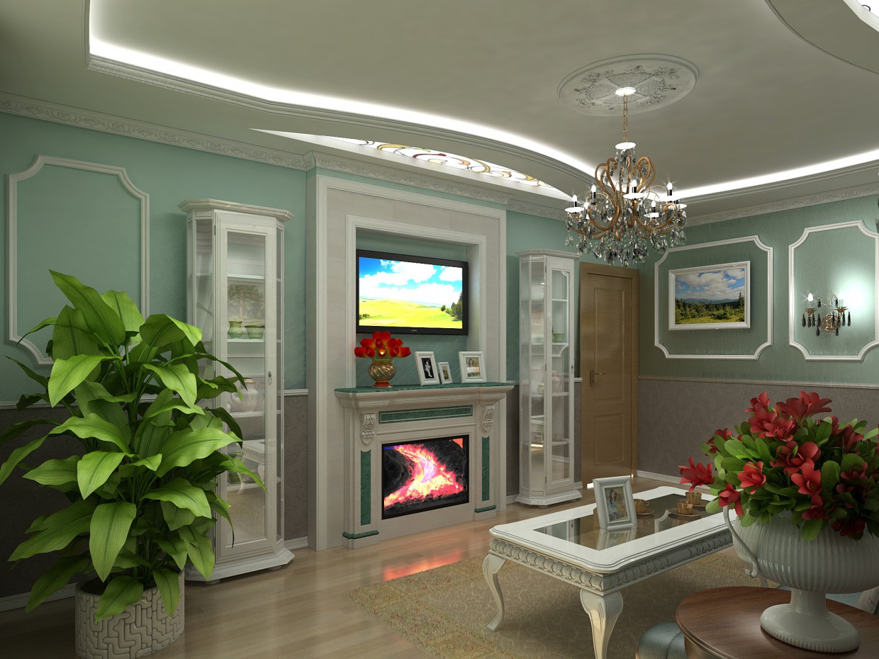 гостиная гостиная в 3d max vray изображение