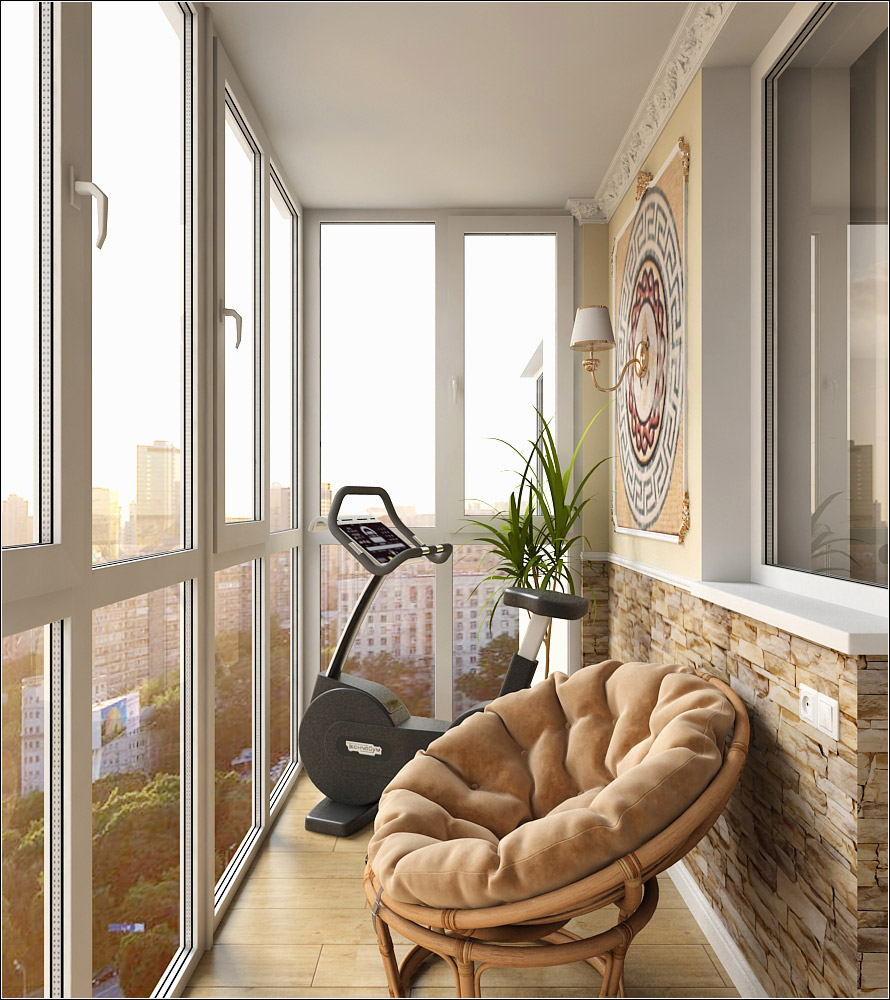 Дизайн заскленого балкона в Чернігові в 3d max vray 1.5 зображення