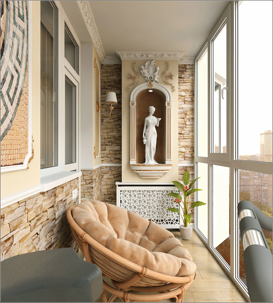 Design verglaster Balkon in Tschernigow in 3d max vray 1.5 Bild